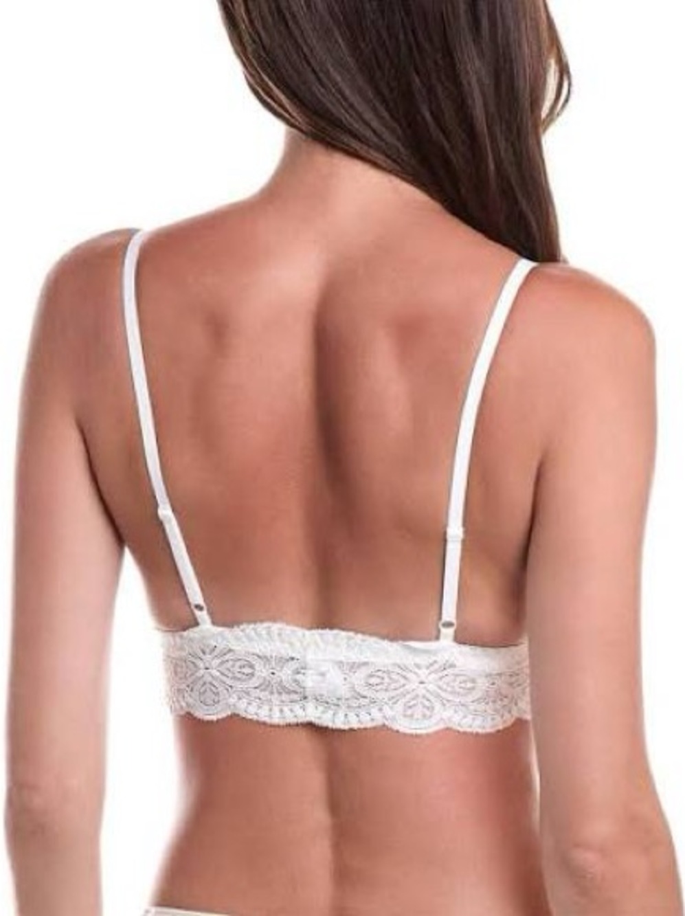 Cosabella Soft Bra White Lace-Trim Wireless Bralette Med Moon Ivory - Picture 2 of 3